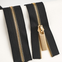 5 # or dents métal fermeture éclair fournisseur haute qualité 5 # métal Zip rouleau personnalisé métal fermeture éclair bande pour sac vêtement sacs à main vêtements