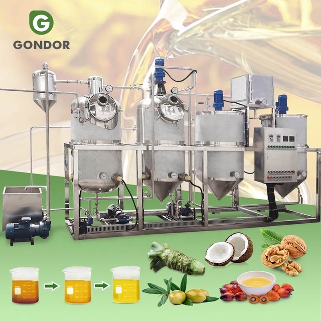 Small Scale Edible Olive Refinery Mustard Animal Fat Auto Oil Mini Refining Equipment Plant Machine Line