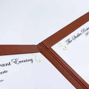 Porte-menus en cuir et similicuir double page pour restaurant, par le fabricant Brown Menu Books - Product Image 4