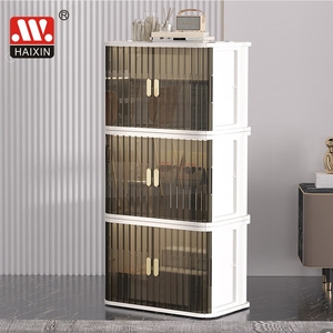 Haixin nhà hộ gia đình hợp thời trang lưu trữ tổ chức đôi cửa mở công suất cao rõ ràng gấp quần áo nhựa lưu trữ hộp - Product Image 6