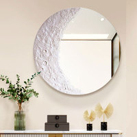 Miroir décoratif en forme de croissant de lune, miroir mural, miroir rond sans cadre