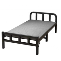 Lit de camping pliable en fer et en métal pliable facile à transporter