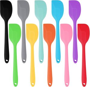 Spatule en silicone monobloc durable au design minimaliste pour la pâtisserie, ustensile de cuisine coloré - Product Image 1