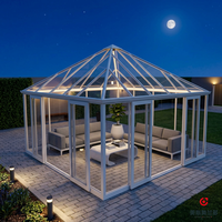 Pergola motorisée moderne en aluminium MEXIN avec toit rétractable en verre trempé, anti-corrosion, imperméable, pour villa extérieure, véranda