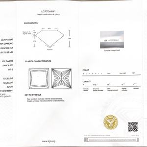 Diamante CVD Rojo Fantasía, Corte Princesa, 3.79CT, VVS2, Certificado IGI, Diamante Cultivado en Laboratorio de Color Fantasía - Product Image 6