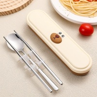 Ensemble de cuillères et de baguettes en acier inoxydable 304, combinaison minimaliste de vaisselle de table pour les repas asiatiques quotidiens