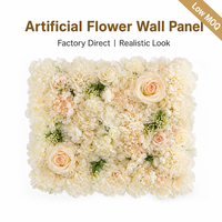 Panneau de fleurs artificielles en soie (roses, pivoines, hortensias) pour toile de fond de mariage, studio, vitrine de magasin, ornement mural