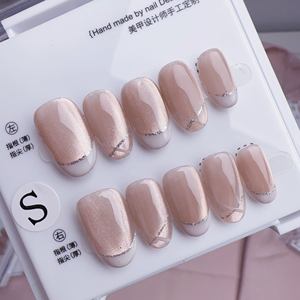 Uñas Postizas Acrílicas Hechas a Mano Estilo Francés, Forma Corta, Cobertura Completa, Proveedor Mayorista - Product Image 4