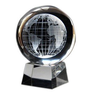 3D <strong>Moon</strong> Crystal <strong>Ball</strong> Paperweight Laser Engraved Glass Sphere Display Globe Meditation <strong>Ball</strong> Home Decor with Crystal Stand - Product Image 3
