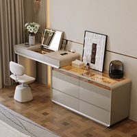 Table de toilette de luxe haut de gamme en bois massif sur mesure avec tiroir intégré et armoire à bijoux