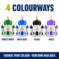 Ballons en aluminium Eid Mubarak en gros, 4 couleurs, personnalisables OEM pour le Ramadan Kareem, événements islamiques et décoration de magasin