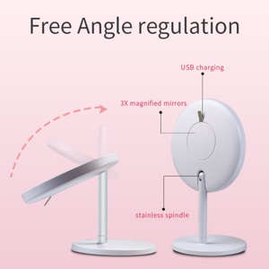 Mini Rechargeable Double Sides LED Cosmetic <b>Mirrors</b> Makeup <b>Mirror</b> Home Use Beauty Equipment - Product Image 2