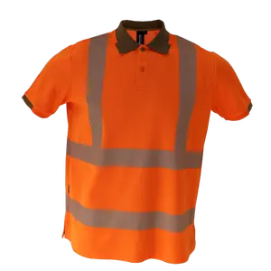 Hi Vis High Visibility Reflektierende Sicherheit Kurzarm hemden Orange fluor zieren des Polo-T-Shirt