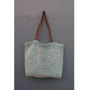 Bolso de mano tejido floral estilo dama informal algodón poliéster cierre abierto cremallera punto Ins flor decoración dos bolsos de hombro - Product Image 1