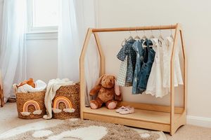 Rangement de vêtements <span class=keywords><strong>en</strong></span> bambou pour enfants Rangement de jouets pour enfants Étagère à vêtements Étendoir à vêtements Meubles de salon Meubles de chambre à coucher - Product Image 5