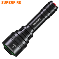 Lampe torche UV rechargeable haute puissance SUPERFIRE Z03 12W, lumière violette 365nm, alliage d'aluminium, batterie 21700, intensité réglable, charge USB