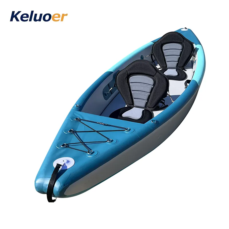 Vente en gros d'usine OEM de kayaks gonflables en PVC pour deux personnes, canoë de pêche sport