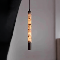 Lampe suspendue en marbre naturel pour chambre d'hôtel, villa de luxe moderne, bar du hall d'entrée