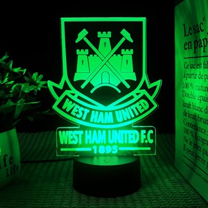New DIY Custom Creative 3D Illusion Acrylic LED Night <strong>Light</strong> <strong>Football</strong> Club Design with Touch/Sensor Control Multicolored Dimmable - Product Image 4