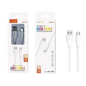 Cable de datos Lumiz USB a Tipo C de 2M 3.0A con carga rápida y transferencia de datos - Product Image 1