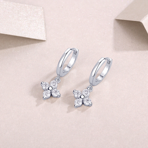 Orecchini a Cerchio da Donna ZhuangYee con Design Glider, in Argento Sterling 925 Placcato Oro Bianco 18K e Moissanite 0.8ct*2 Pezzi - Product Image 6