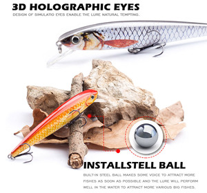 Señuelo Minnow de 11.2cm y 11g, Cebo de Superficie ABS para Pesca de Lubina y Salmón en Lago y Río con Anzuelo Triple - Product Image 2