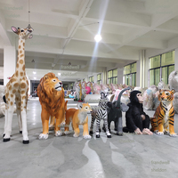 Grands animaux en peluche pour fêtes : girafe, singe, tigre, zèbre, lion / Ornements de jardin en forme d'animaux de safari géants / Statues d'animaux
