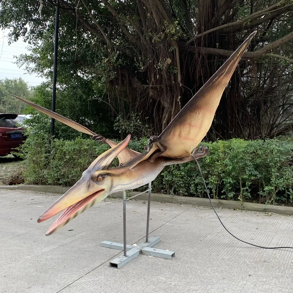 Nieuwe Recordable Custom Imiteren Levend Kleine Size Animatronic Vliegende Dinosaurus Pterosaur Voor Dino Park