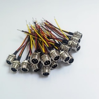 Kabel Konektor Penerbangan Kustom GX12 2 3 4 5 6 7 8pin, Konektor Penerbangan Jantan, UL1007 8CM, Kabel Konektor GX12