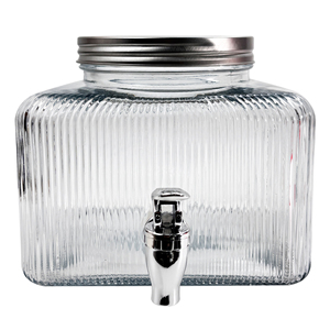 Thiết kế cổ điển 1 gallon vuông Glass Mason <span class=keywords><strong>Jar</strong></span> khối lượng lớn nước trái cây Dispenser tap cho nhà bếp và Đảng sử dụng thực phẩm an toàn - Product Image 1