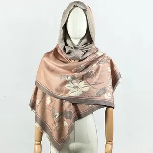 Châles pashmina de luxe double face Designers pour femmes Écharpe épaisse en cachemire Hijab en coton viscose avec pompon hiver grossistes