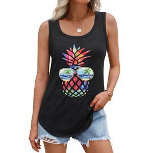 Mujeres Sexy Loose Fit Casual Summer Tank Tops 3D Bordado Trendy Sin mangas Flowy Knitted Clothes - Product Image 2