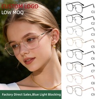 Monture de lunettes carrée en métal de qualité supérieure avec détail unique vis à billes, anti-lumière bleue, pour femmes modernes - Vente en gros