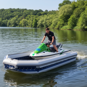 Plataforma Flotante Inflable Portátil, Ligera y Resistente para Surf, Muelle Flotante de PVC con Elevador para Embarcaciones - Product Image 1