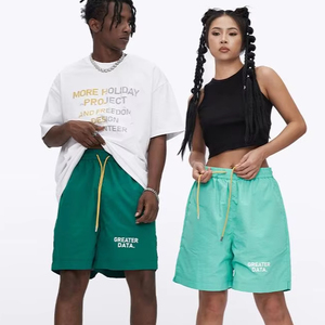 High Quality Custom Embroidery Logo Men's <b>Nylon</b> <b>Shorts</b> Breathable Mesh Lining Casual Style Mid Waist Solid Pattern Worsted - Product Image 2