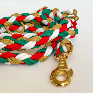 Regalo de Navidad Hands-freeWaterproof Trenzado Personalizable Paracord Dog Leash en tonos navideños para mascotas - Product Image 2