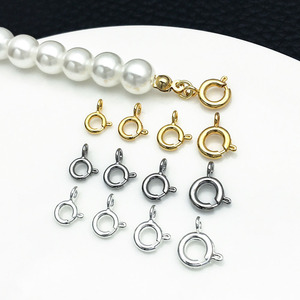 <b>Copper</b> Plated Gold Plated Silver Spring Clasp Pendant Round DIY Jewelry Accessories For <b>Bracelet</b> Necklace Making - Product Image 4