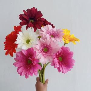 Flor de Gerbera Artificial de Látex de Tallo Único, Venta al por Mayor, Blanca y Amarilla, para Decoración de Navidad, Graduación, Día de la Madre y Bodas - Product Image 2