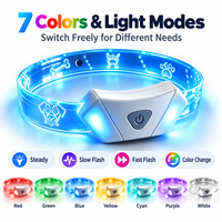 Bracelet lumineux LED rechargeable pour enfants, 7 couleurs clignotantes, jouet fantaisie pour fête, également disponible pour animaux de compagnie (chiens et chats)