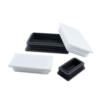 Bouchon de tuyau rectangulaire en plastique et acier inoxydable, embout obturateur en PE (polyéthylène) pour pieds de meubles et tubes d'équipement de gym