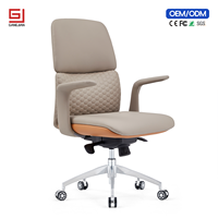 Chaise de bureau de direction inclinable de luxe avec roulettes, dossier haut, pivotante, en cuir, pour manager, PDG, bureau d'ordinateur