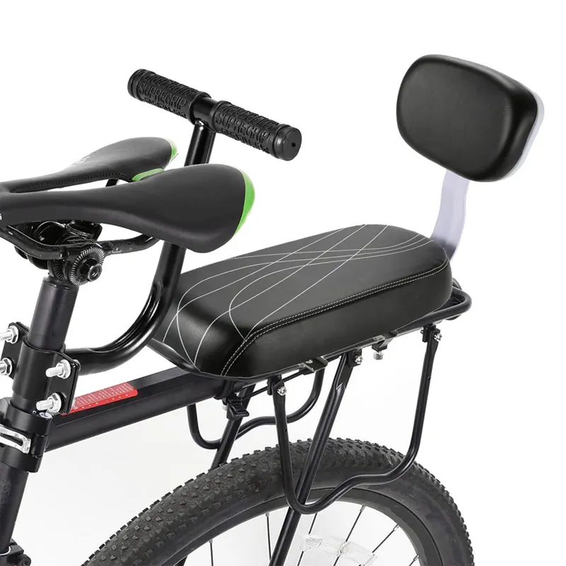 Housse de siège arrière de vélo pour enfant, support de vélo, coussin de repos avec selle arrière, accessoires de vélo, pièces en cuir PU