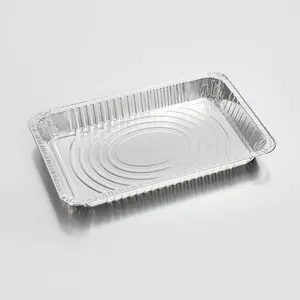 Custom Disposable Full Size Aluminum Foil Container BBQ Tray Food Square Middle Aluminum Foil Container With Lid