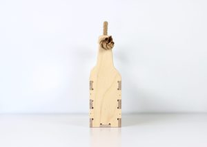 Vente directe usine : Caddie à bouteilles en contreplaqué CNC avec poignée en corde épaisse, boîte cadeau réutilisable en bois pour boissons, idéal pour brasserie - Product Image 2