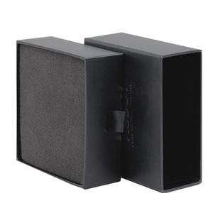 Wholesale Custom Logo <b>Black</b> Rigid Paper Cufflink <b>Box</b> with Velvet Foam Insert Luxury <b>Gift</b> Packaging - Product Image 2