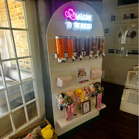 ZKAI Nuevo Set de Decoración para Fiestas Infantiles: Arco de Acrílico con LED para Dulces, Exhibidor de Snacks, Soporte de Fondo para Cumpleaños, Pared de Dulces