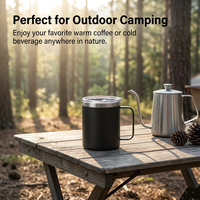 Mug à café en acier inoxydable 12 oz sans BPA, revêtement poudré, double paroi sous vide, garde au chaud/au froid 6-12 heures, camping, bureau