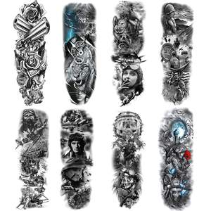 Autocollants de <span class=keywords><strong>tatouage</strong></span> temporaires à <span class=keywords><strong>bras</strong></span> complet pour hommes d'impression d'encre imperméable de haute qualité - Product Image 2