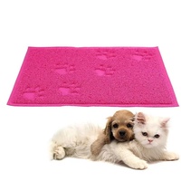 Tapis pour gamelle d'animaux en PVC facile à nettoyer, imperméable, antidérapant, style dessin animé pour chiens et chats, doux et disponible en plusieurs couleurs