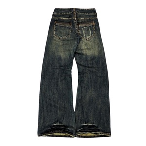 Jeans décontractés pour hommes, coupe ample, effet usé, bordure effilochée, style streetwear décontracté pour le quotidien et les activités de plein air - Product Image 2